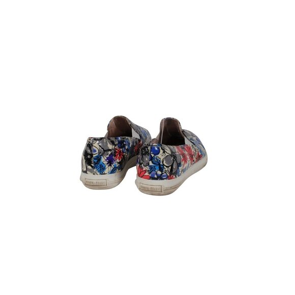 Miu Miu Floral Printed Slip On Sneakers US 6 EU 36 Blue Pink Patent Leather - Picture 8 of 11